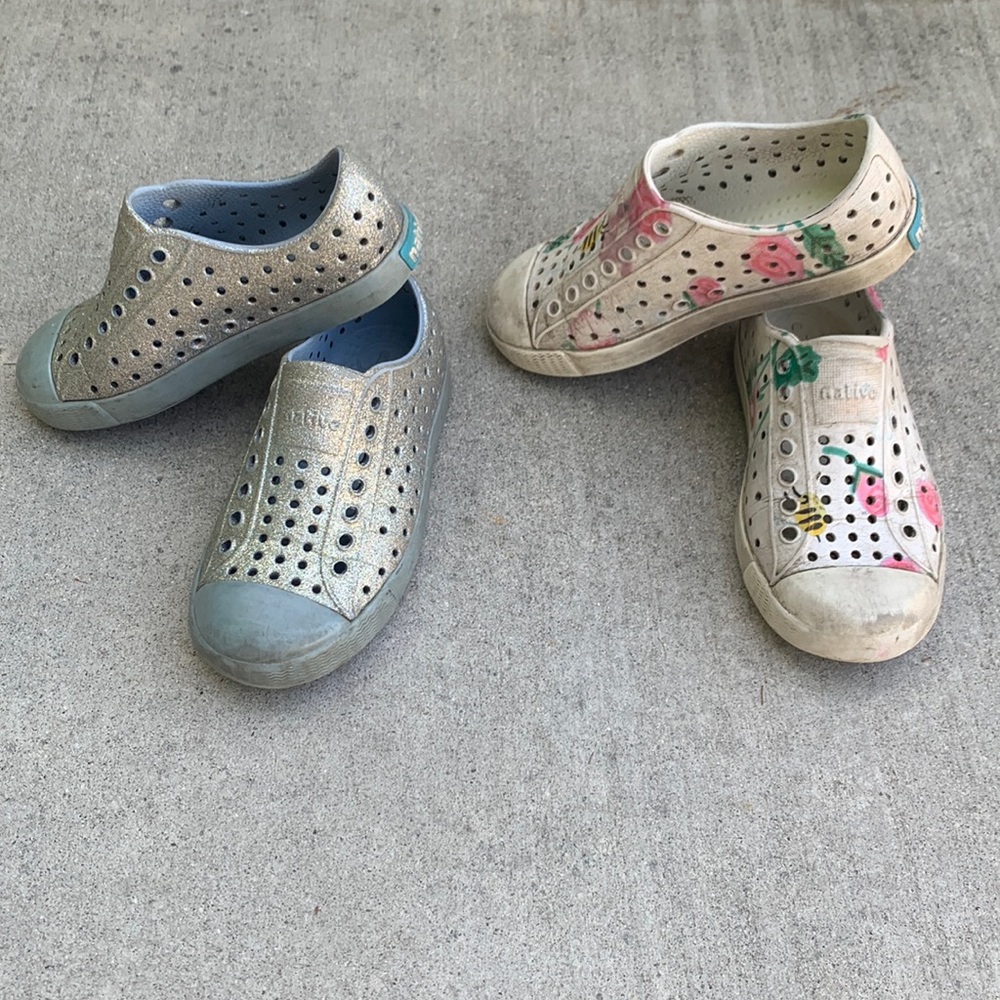 TWO native shoes sparkle and roses